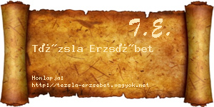 Tézsla Erzsébet névjegykártya